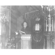 Rabbi Solomon Langner in Kiever Synagogue, Toronto, [195-?]. Ontario Jewish Archives, Blankenstein Family Heritage Centre, item #533|When the Kiever was completed 1927, Rabbi Solomon Langner became the spiritual leader of the congregation and continued in this capacity until his death in 1973. Rabbi Langner was the son of Rabbi Moishe Langner, the Strettiner Rebbe of Toronto. His three brothers were Abraham, Isaac, and Mordechai, who all became rabbis as well.